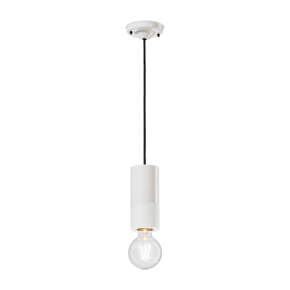 PI white ceramic pendant 8x18cm - Ferroluce