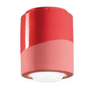 Red ceramic ceiling light corail 12. 5x14cm PI - Ferroluce