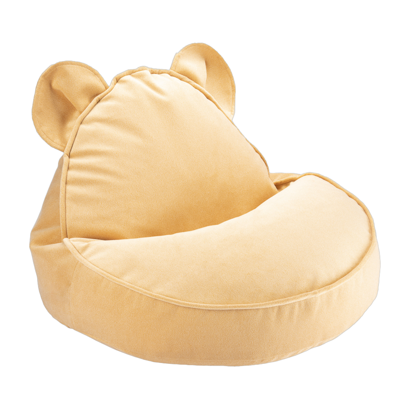 Beanbags Puff de terciopelo caramelo con forma de oso 75x65cm - Wigiwama