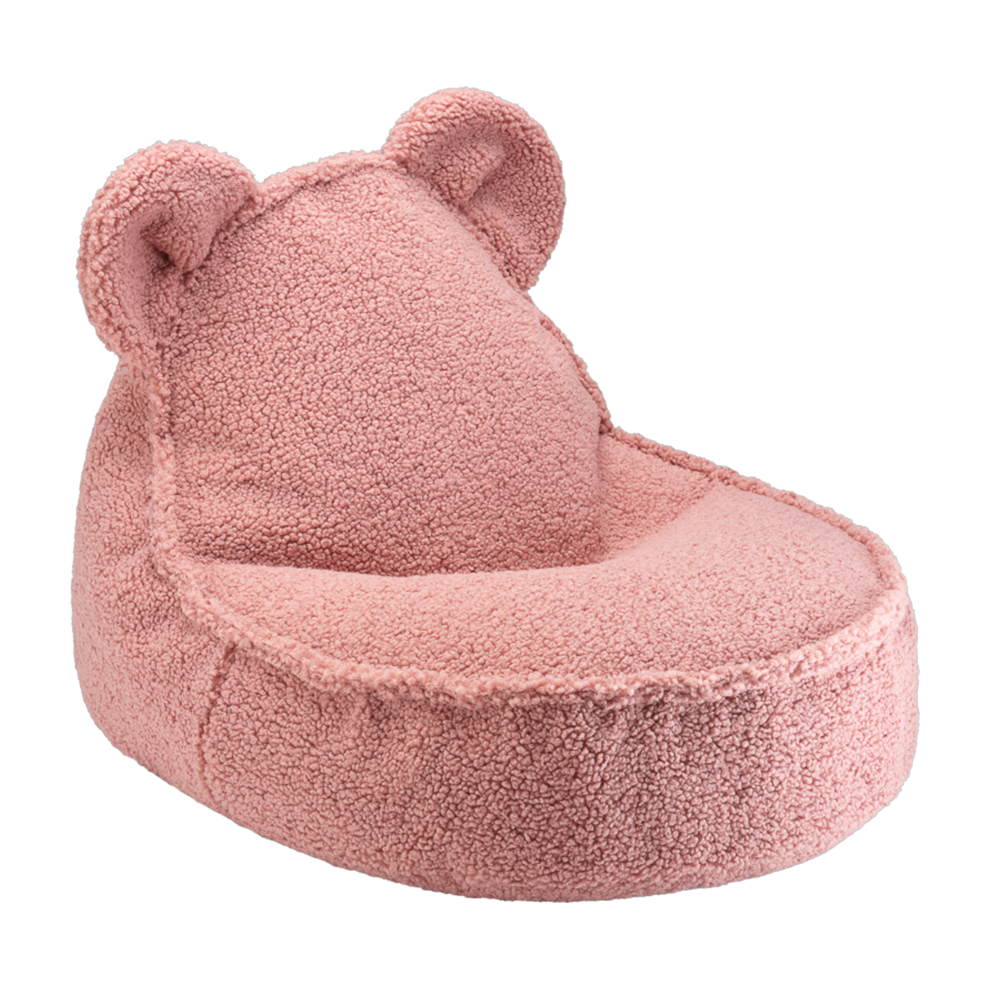 Beanbags Puff osito sherpa rizado rosa 75x65cm - Wigiwama