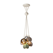Grey, brown and green ceramic 6-lamp pendant light 13x14cm Afoxé - Ferroluce