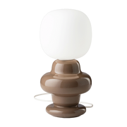 Lampe de table en verre opalin et céramique marron moka 17x35cm Copacabana - Ferroluce