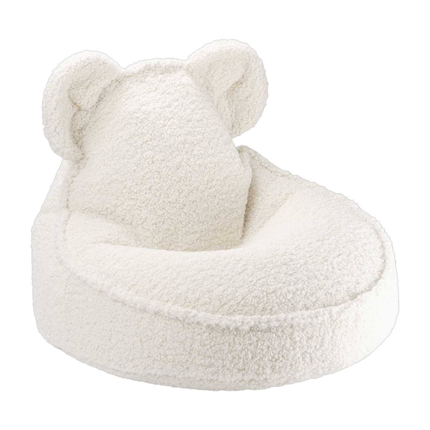 كرسي بوف دب بقماش شيربا مموج كريمي 75×65 سم Beanbags - Wigiwama