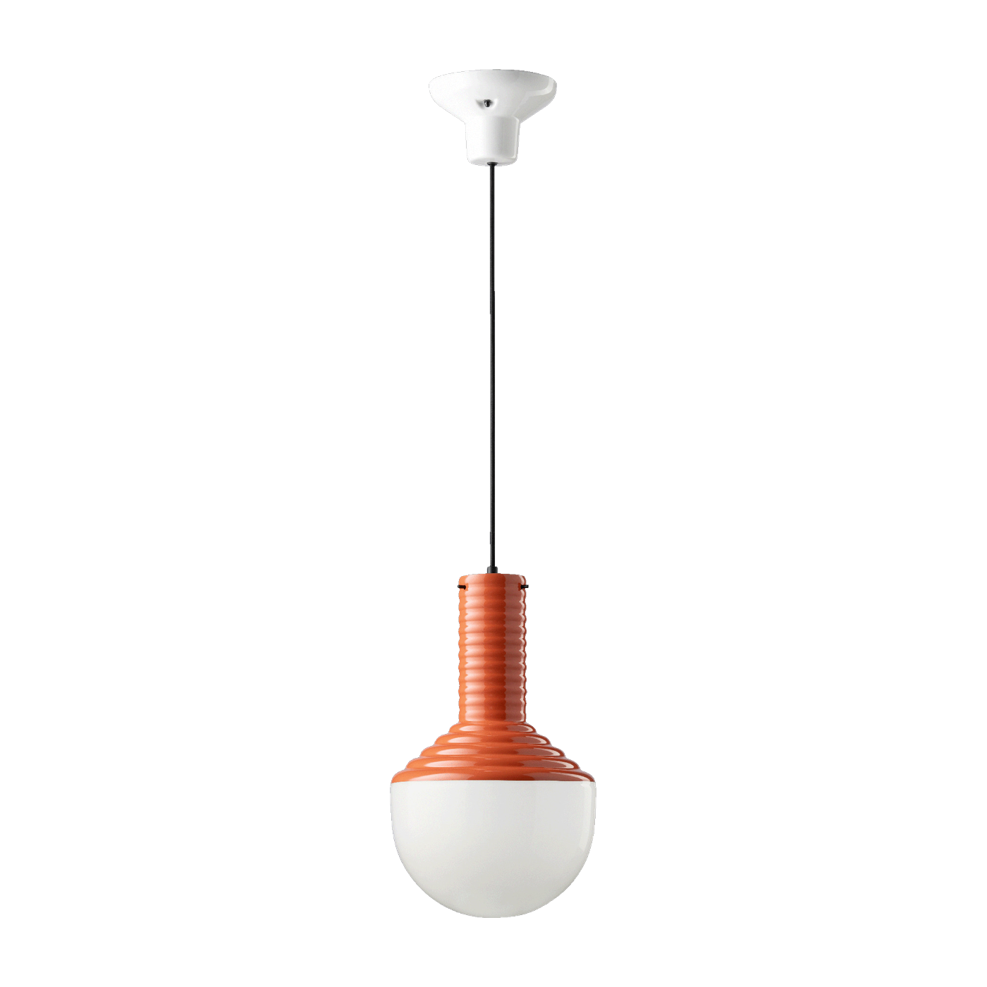 Pokè colgante de cristal naranja y cerámica 24x39cm Selaròn - Ferroluce