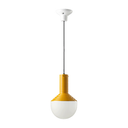 Lemon yellow glass and ceramic pendant 24x39cm Selaròn - Ferroluce