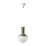 Lampada a sospensione in vetro e ceramica verde salvia 24x39cm Selaròn - Ferroluce