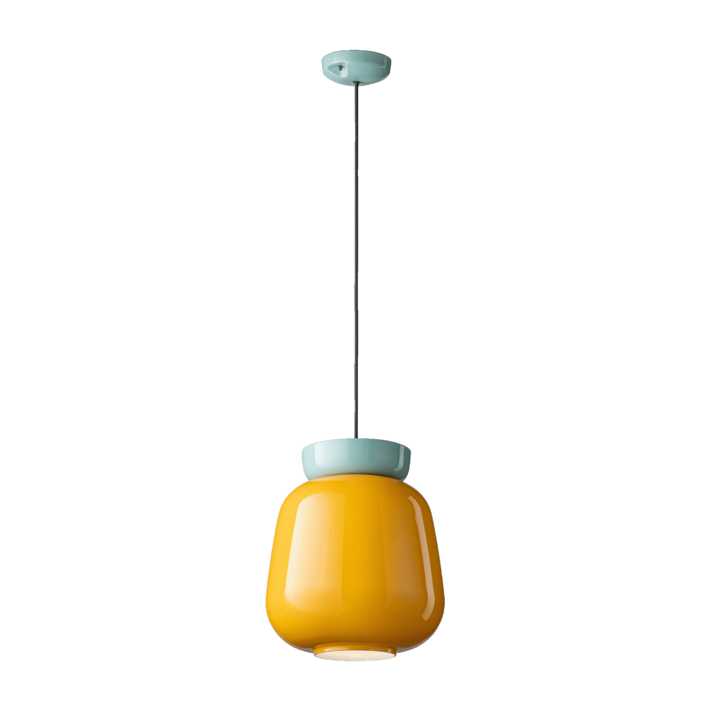 Lemon yellow ceramic pendant 29x34cm Corcovado - Ferroluce