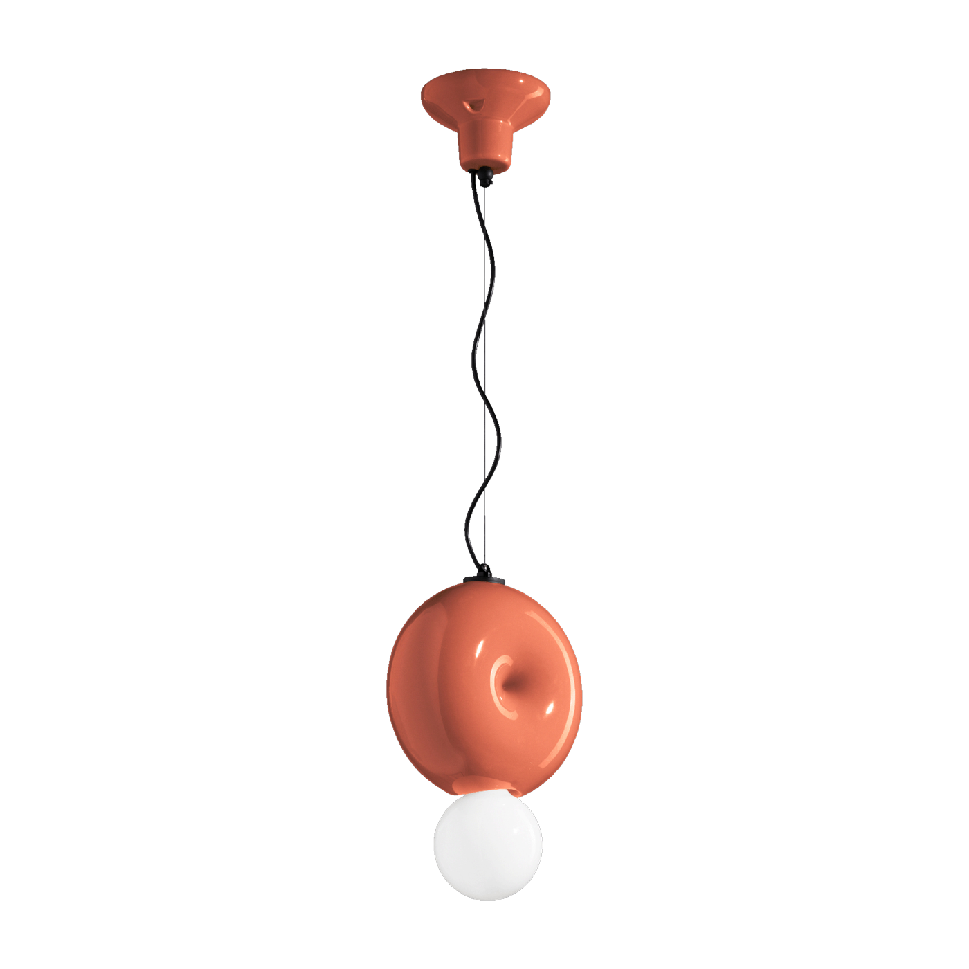 Pokè orange ceramic pendant 29x25cm Bumbum - Ferroluce
