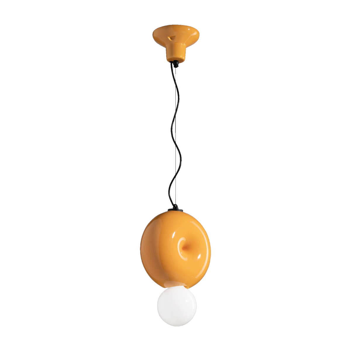 Bumbum yellow ceramic pendant 29x25cm - Ferroluce