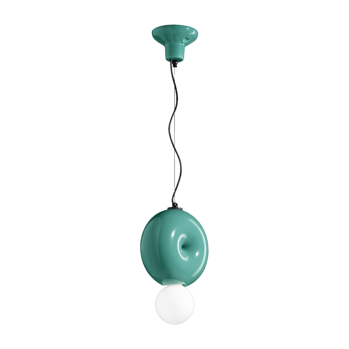 Turquoise ceramic pendant 29x25cm Bumbum - Ferroluce