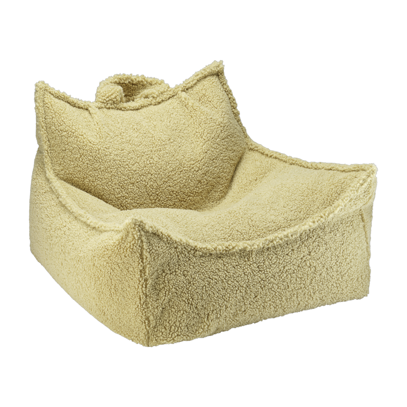 Silla puf sherpa rizada Matcha 80x70cm Beanbags - Wigiwama