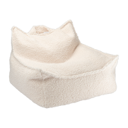 Sitzsack Sessel aus cremefarbenem Bouclé-Sherpa 80x70cm Beanbags - -. Wigiwama