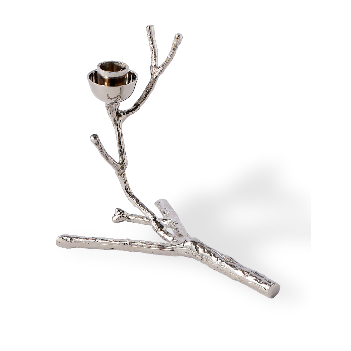 Silver metal candleholder 18X11. 5x14cm Twiggy nickel - Pols Potten