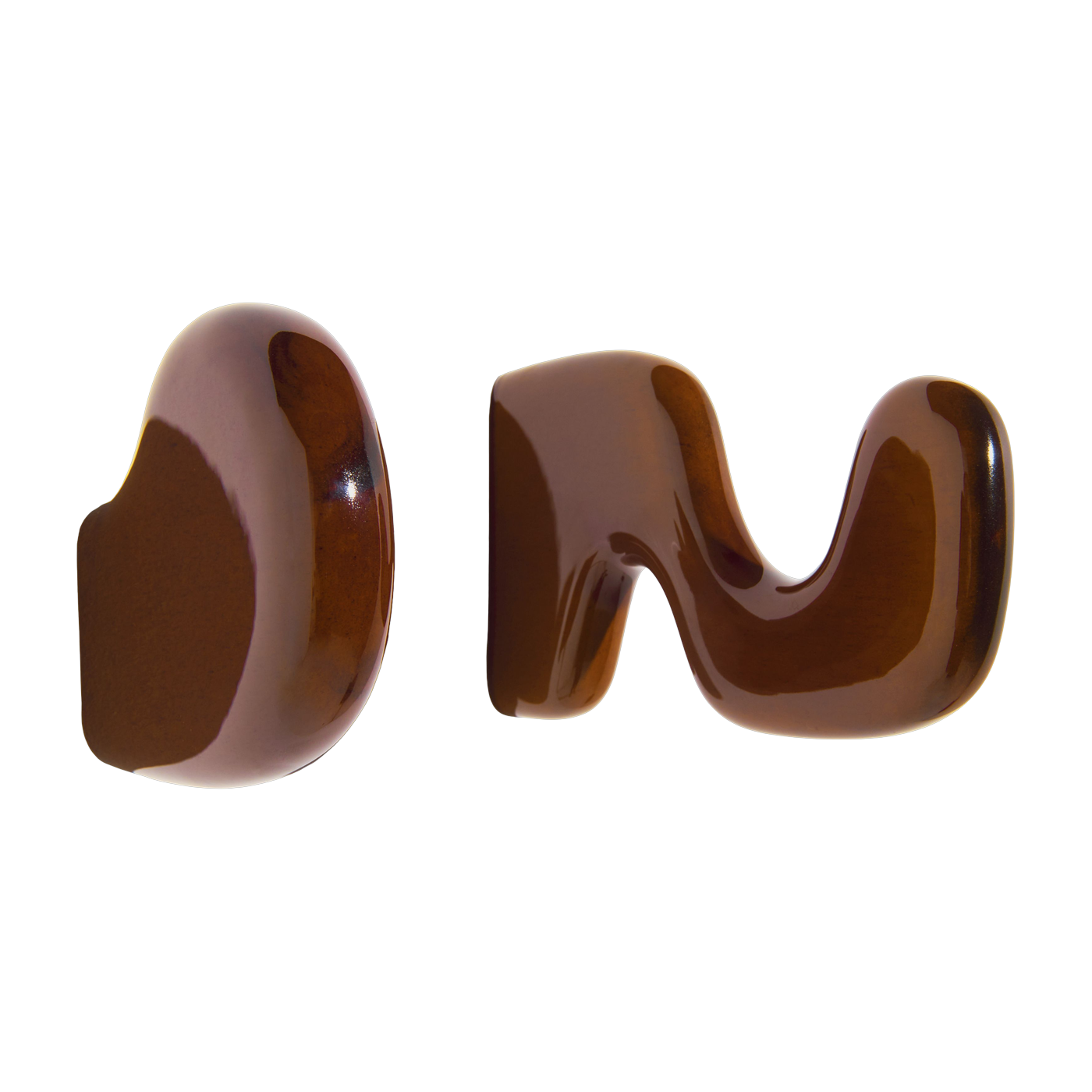 2 Kleiderhaken aus brauner Keramik Klump -. Petite friture