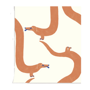 Milk dachshund wallpaper 50x100cm Acrobatic - Season paper