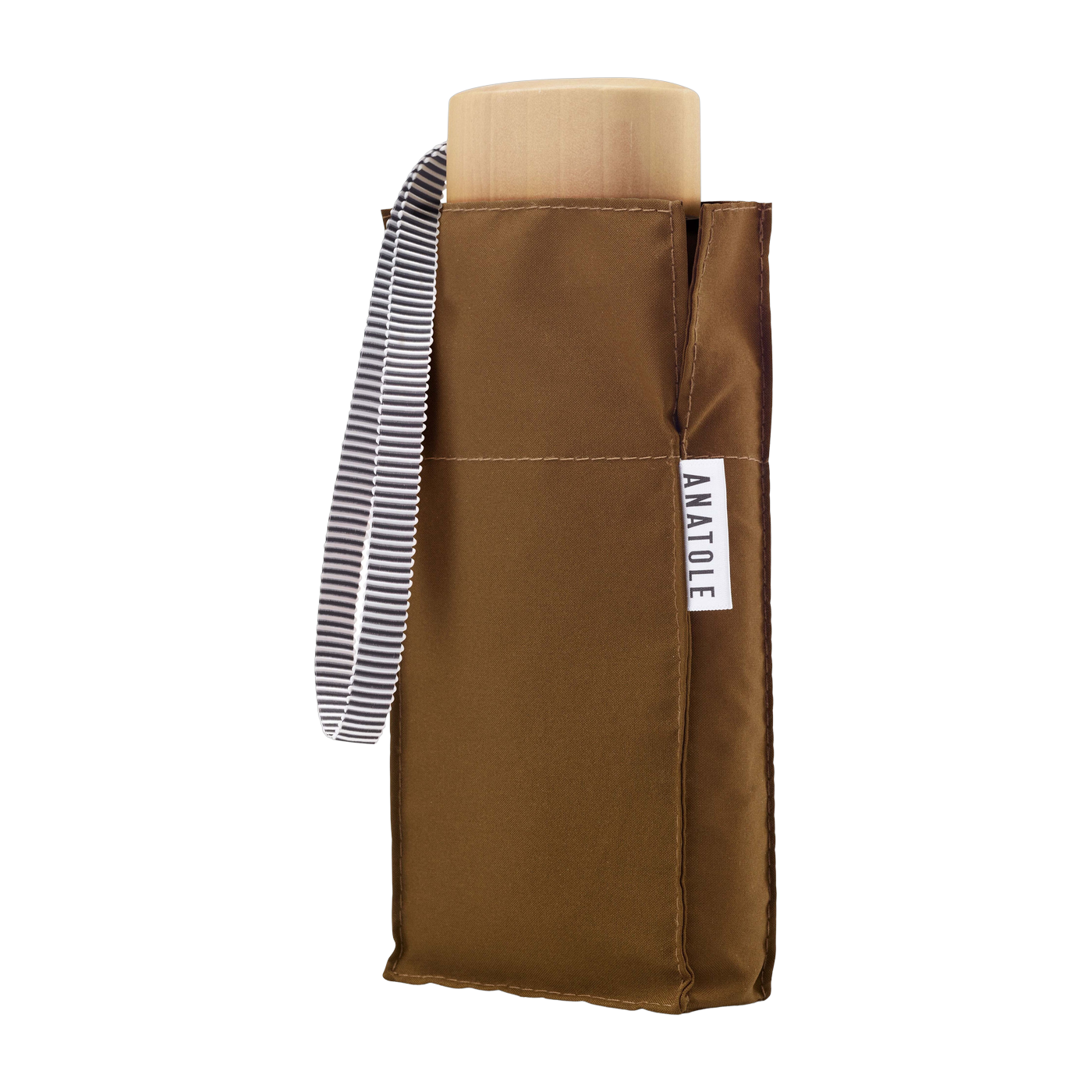 Mini caramel wood and recycled canvas umbrella 17. 5cm Augustine - Anatole