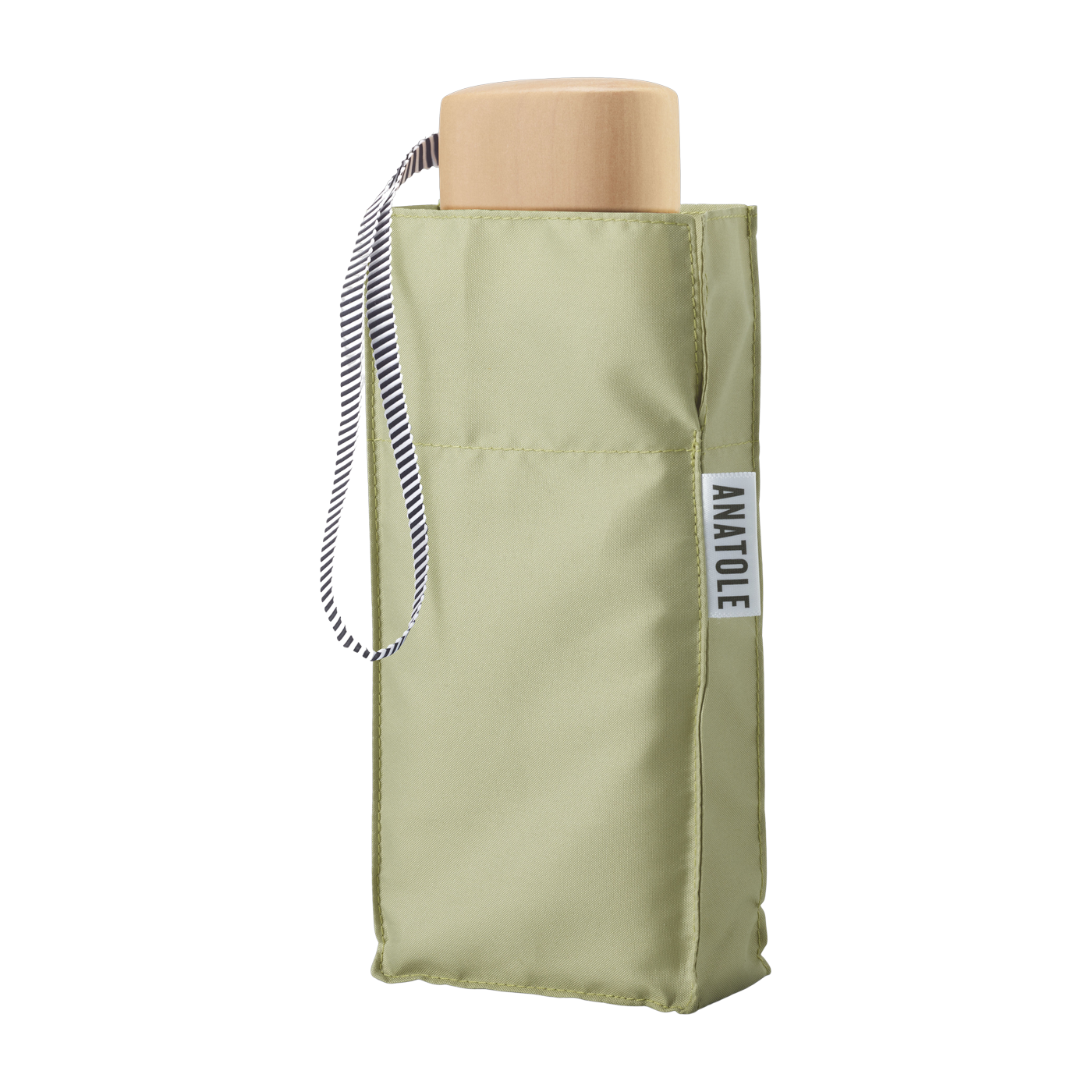 Mini wooden umbrella with olive green recycled canvas 17. 5cm Elise - Anatole