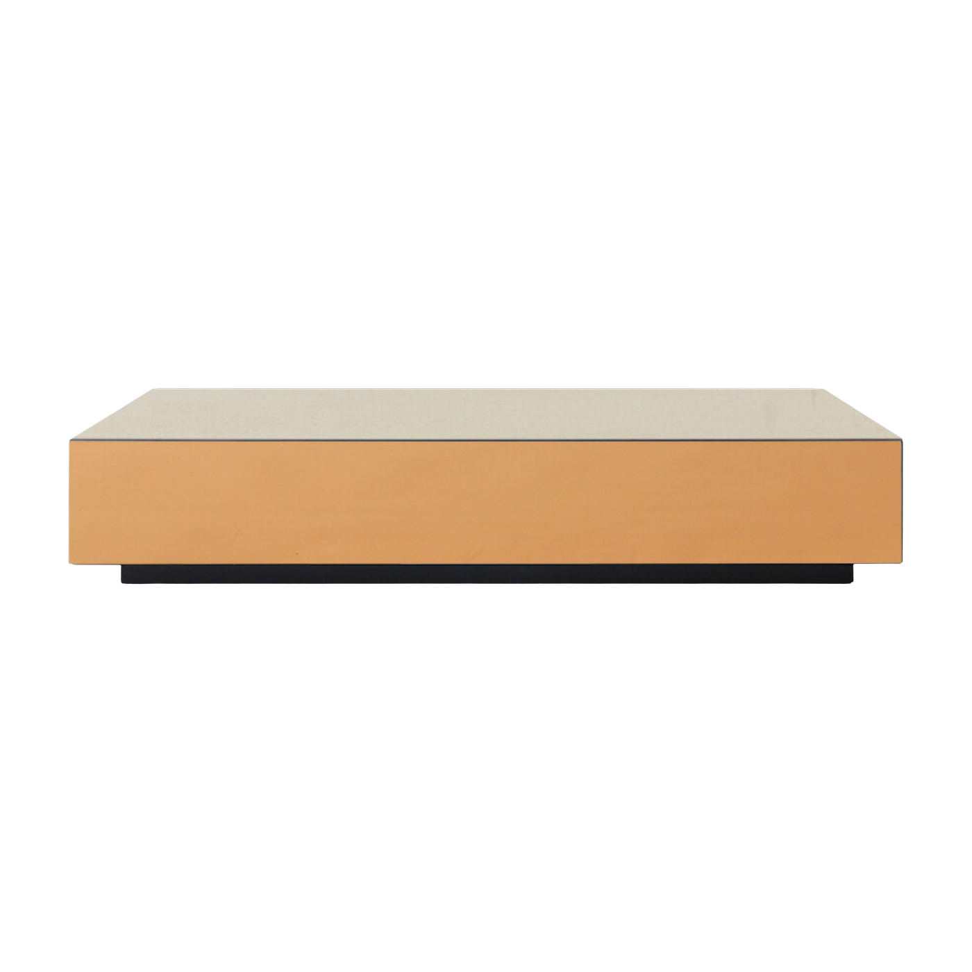 Couchtisch mit Spiegelblock Smokey Brown (80X55Cm) -. HKLIVING
