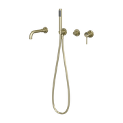 Corbeau - 4-hole concealed bath mixer in brushed gold brass Kroos