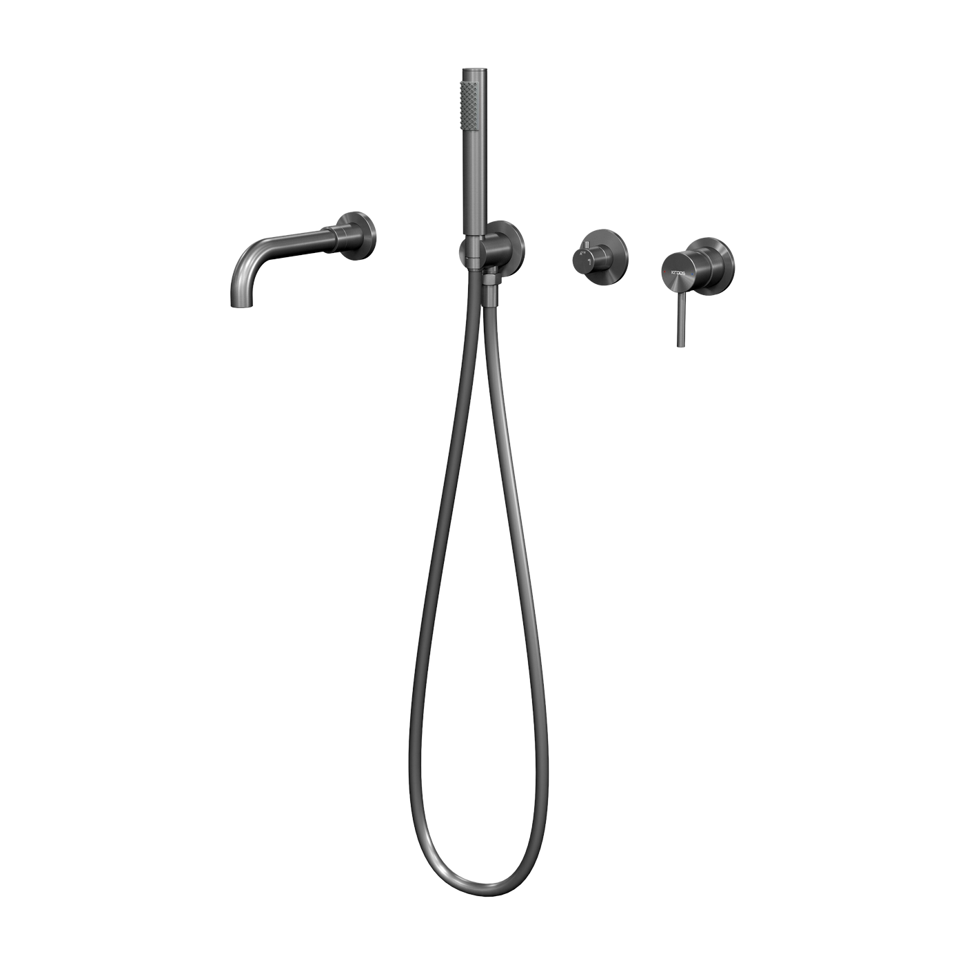 Mitigeur de baignoire à encastrer 4 trous en laiton gun métal Corbeau - Kroos