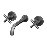 Wall-mounted brass gun metal basin mixer Corbeau - Kroos