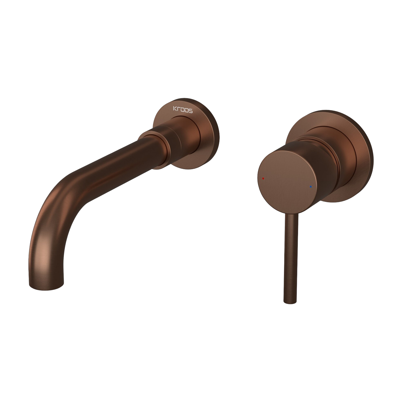 Miscelatore per lavabo a parete Corbeau in ottone spazzolato oro rosa Kroos