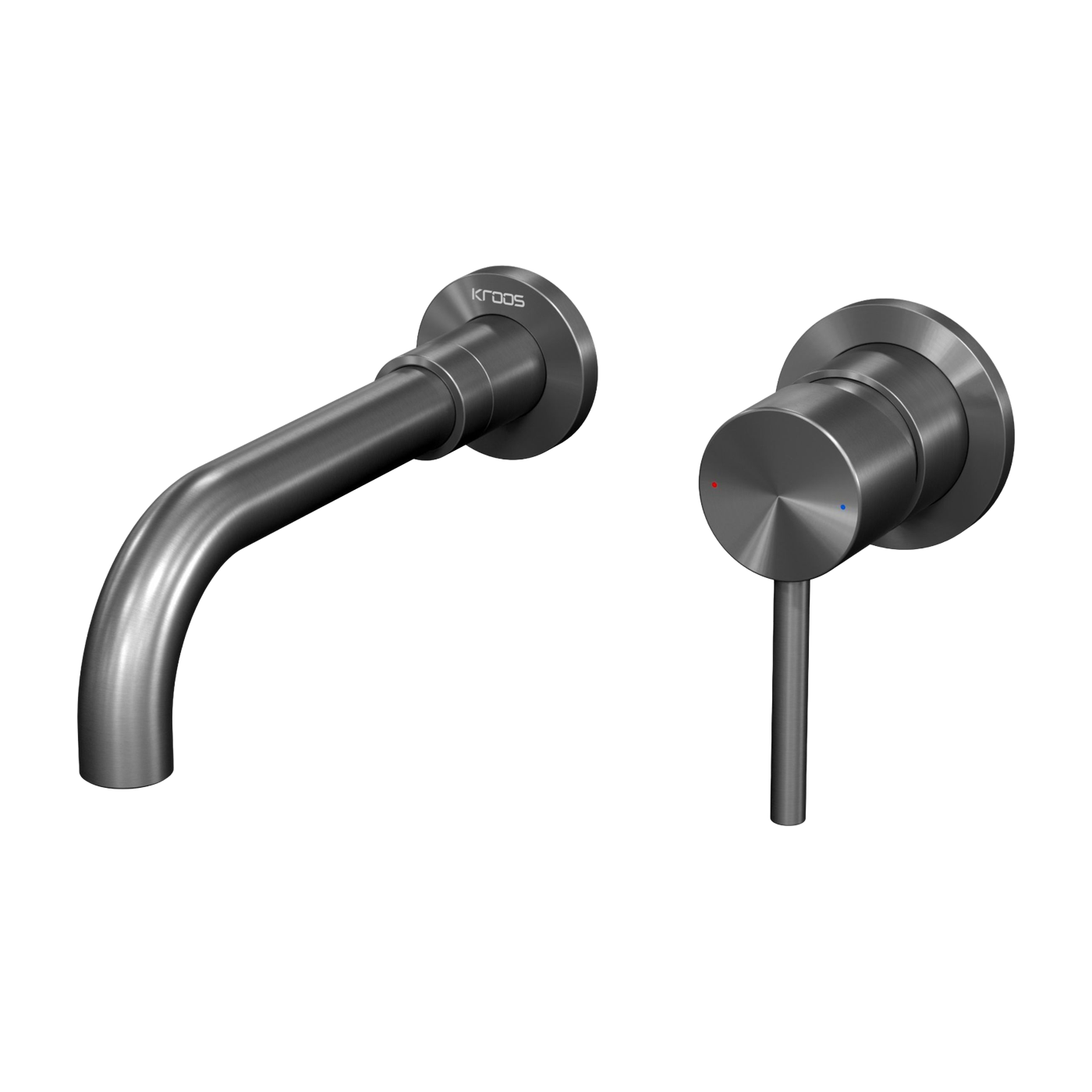 Miscelatore monocomando per lavabo a parete in ottone canna di fucile Corbeau - Kroos