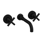 Corbeau black brass wall-mounted basin mixer - Kroos