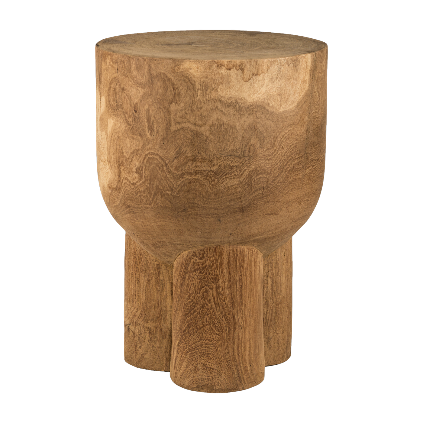 à la cognac Sgabello in legno intagliato a mano 30x40cm Pile - Pols Potten