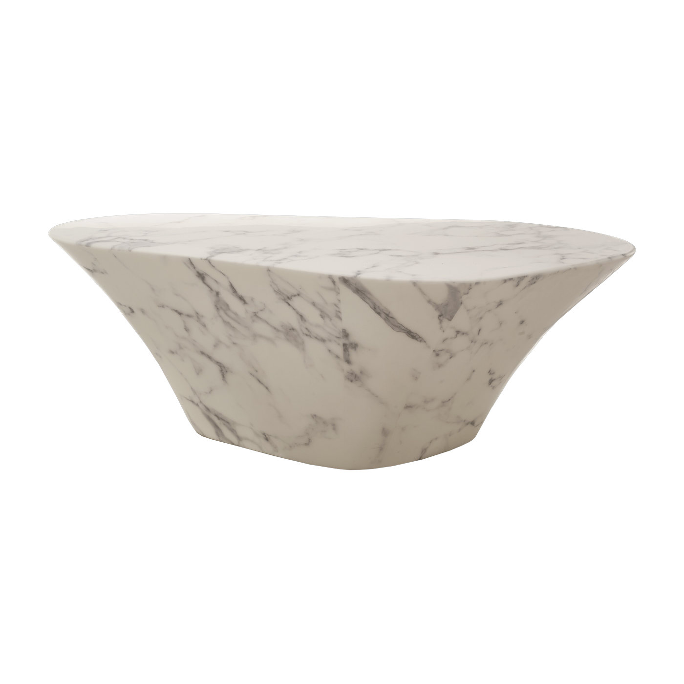Table basse ovale aspect marbre blanc 87,5x51cm - Pols Potten