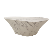 Oval coffee table aspect marbre white 87. 5x51cm - Pols Potten