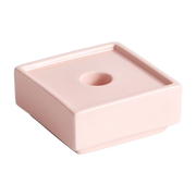 Bougeoir carré en grès rose clair 9,4x9,4x4cm Mattone - HAY