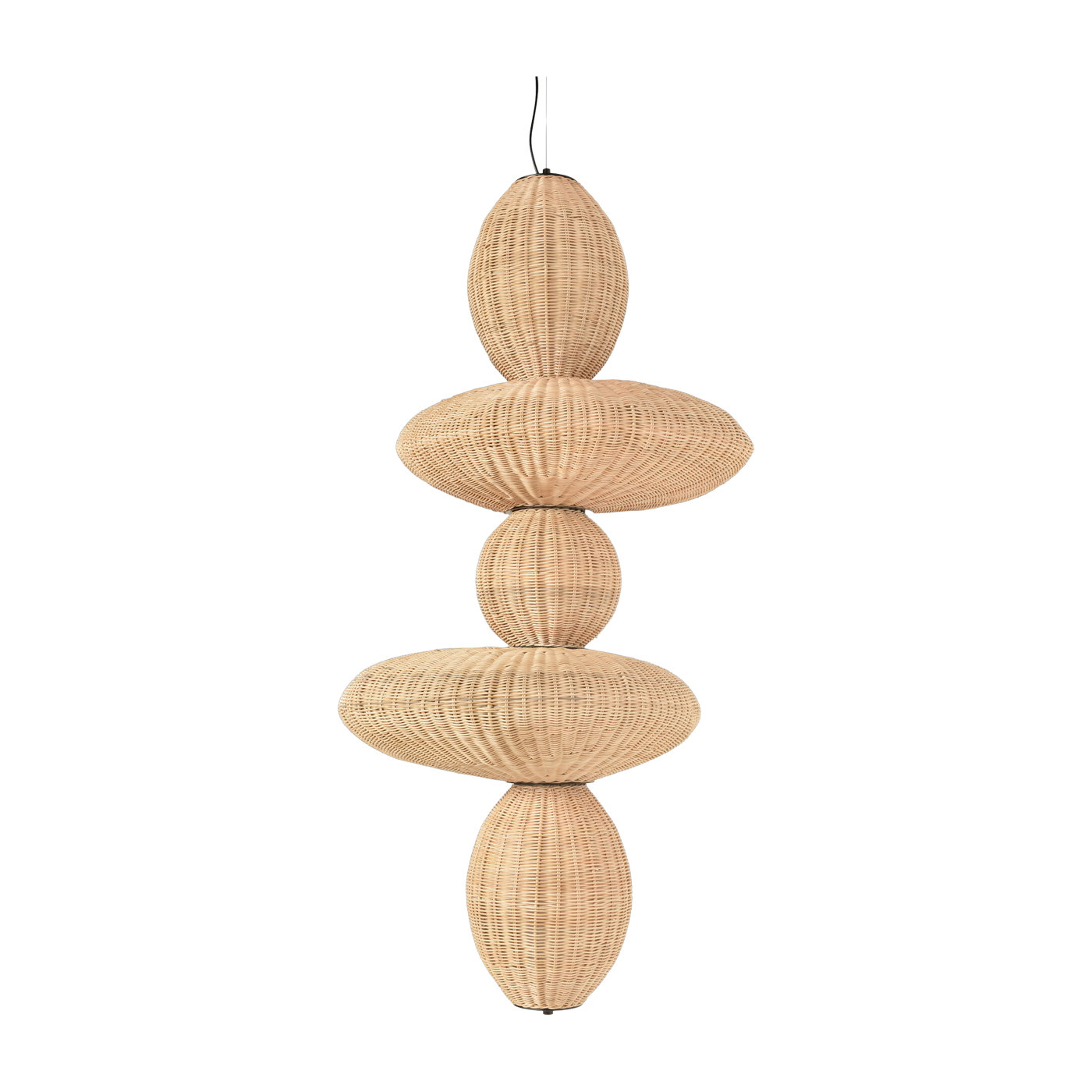 Hanging lamp in natural rotin 147cm Bubbles - Versmissen