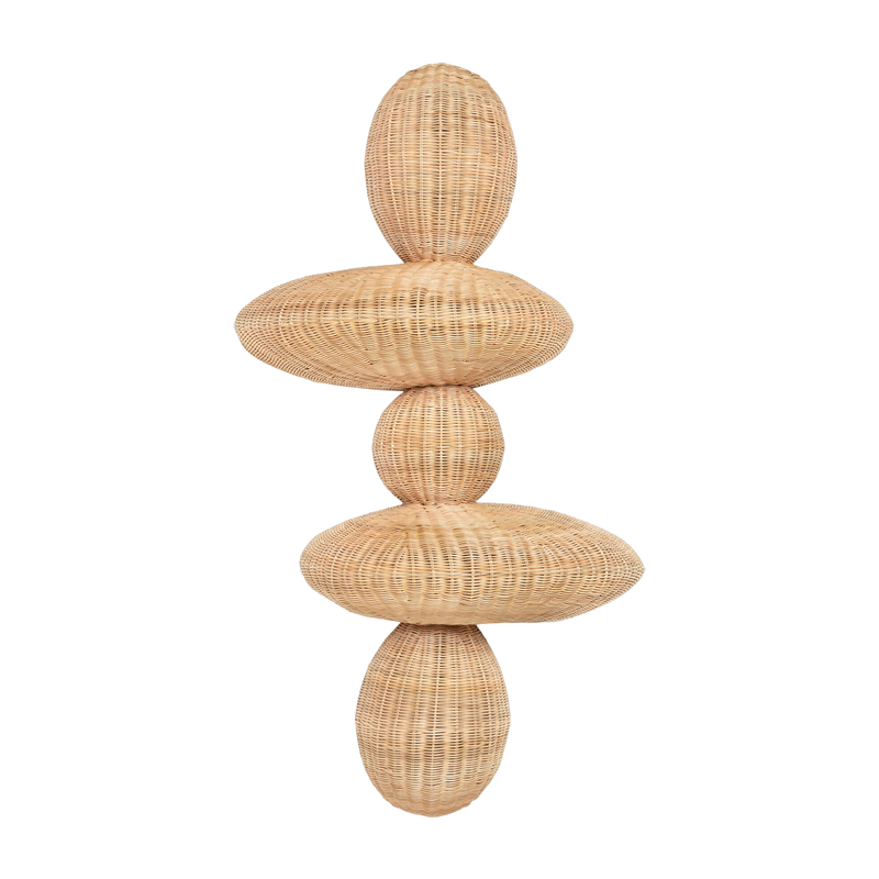 rotin Applique da parete in legno naturale 80x33x149cm Bubbles - Versmissen