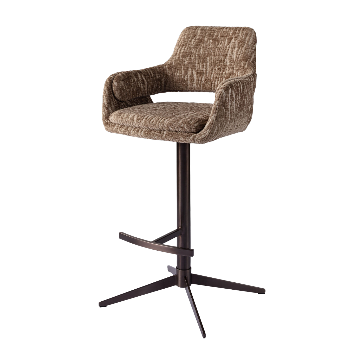 Sedia da bar girevole in acciaio e tessuto 05 mura 192005 107 cm Harvey - Versmissen