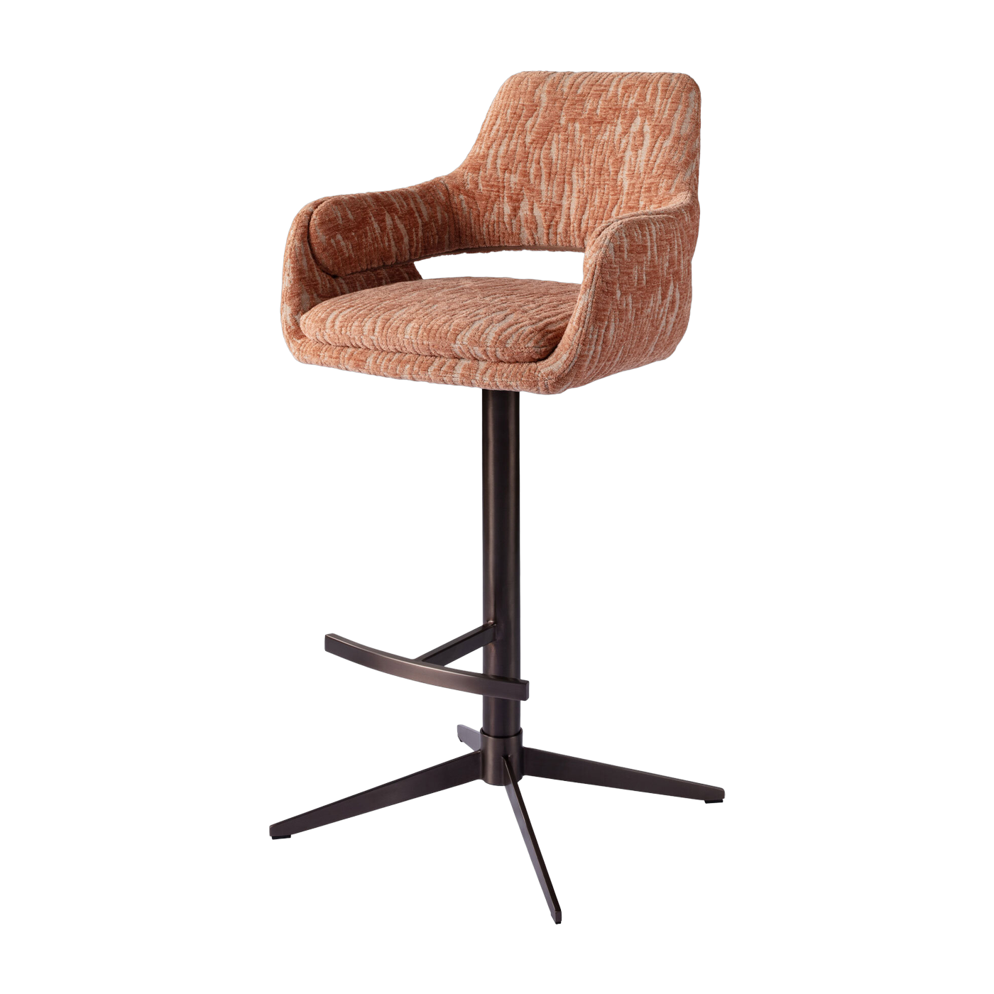 Sedia da bar girevole in acciaio e tessuto 06 mura 192007 107 cm Harvey - Versmissen
