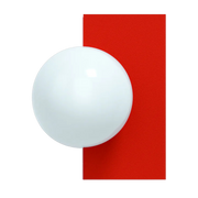 Aplique rectangular de cristal opalino y acero rojo fresa 22x28cm Candy - Swedish Ninja