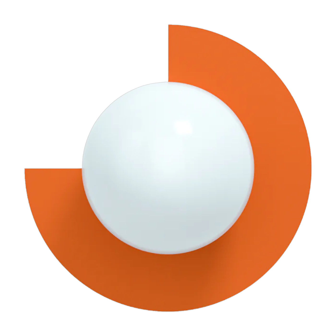 Wandleuchte aus Opalglas und Zesty-Stahl in Orange Circle 270 S -. Swedish Ninja