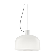Bellhop Lampada a sospensione in vetro opalino triplex e alluminio bianco Glass S2 - Flos