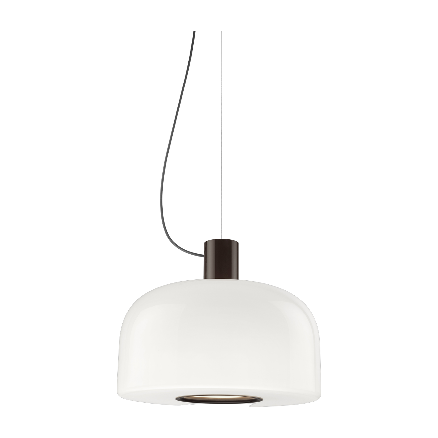 Suspension lamp in triplex opal glass and cioko aluminum Bellhop Glass S2 - Flos
