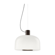 Bellhop Lampada a sospensione in vetro opalino triplex e alluminio cioko Glass S2 Flos