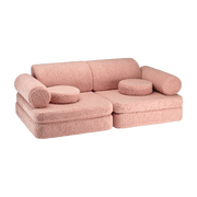 Sofá plegable de sherpa rizada rosa 136x78x40cm Settle - Wigiwama