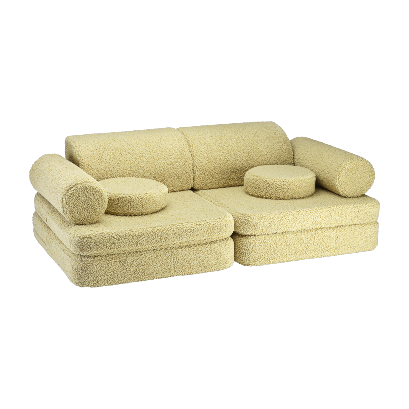 Matcha curly sherpa folding sofa 136x78x40cm Settle - Wigiwama