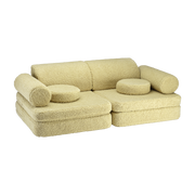 Matcha curly sherpa folding sofa 136x78x40cm Settle - Wigiwama
