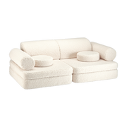 Sofá plegable sherpa rizado blanco 136x78x40cm Settle - Wigiwama