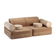 Sofá plegable de pana toffee 136x78x40cm Settle - Wigiwama