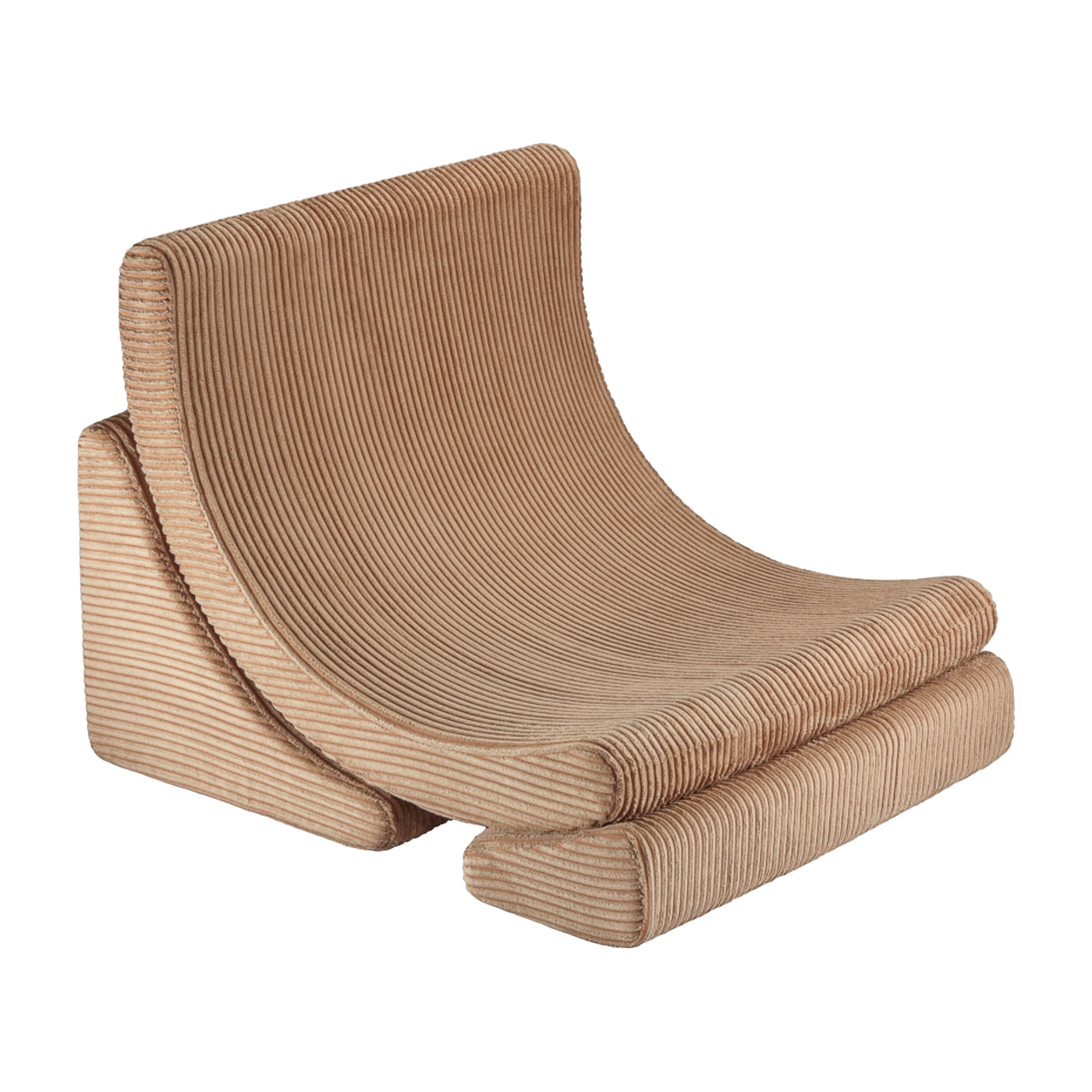 كرسي مستدير من الكورديروي بلون القهوة 80x65x55 Moon chair - Wigiwama