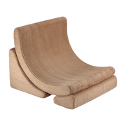 Moon Poltrona arrotondata in velluto a coste Toffee 80x65x55 sedia - Wigiwama