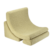 Fauteuil arrondit en  sherpa bouclé matcha 80x65x55 Moon chair - Wigiwama