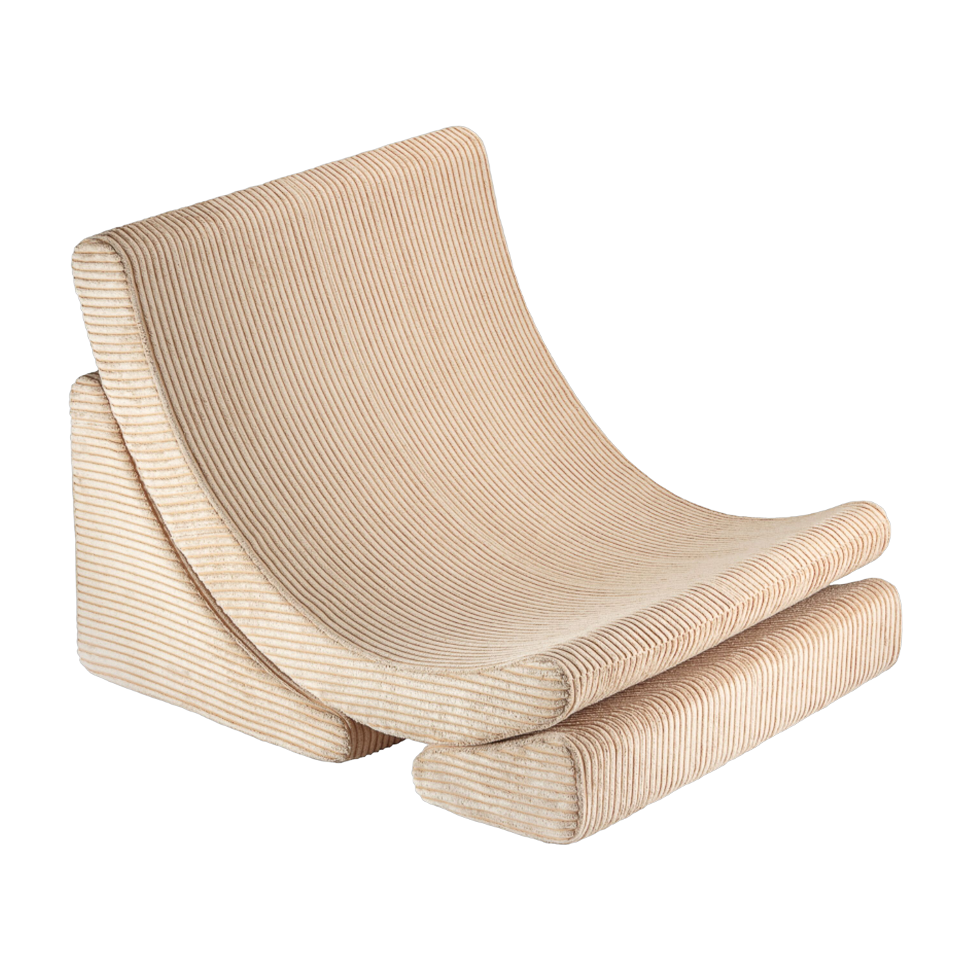 كرسي مستدير من الكورديروي بلون السكر البني 80x65x55 Moon chair - Wigiwama